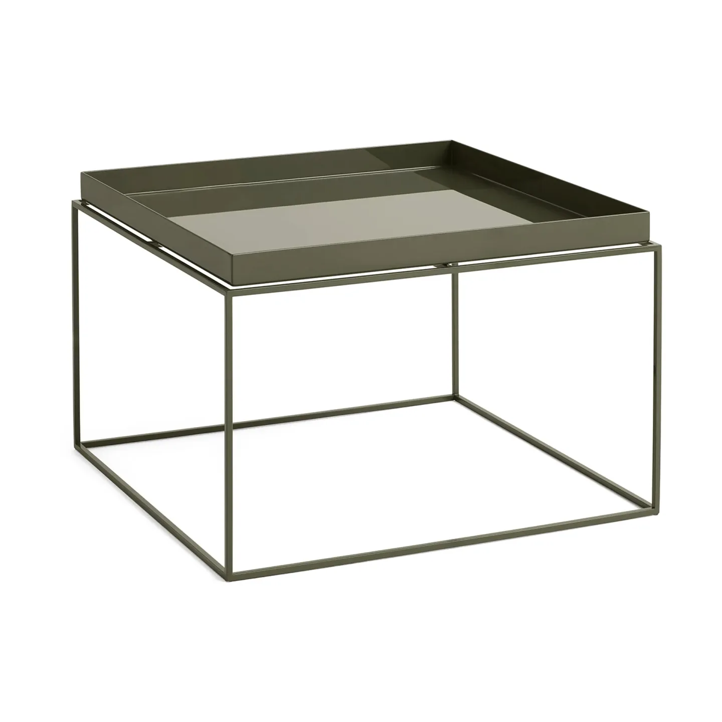 HAY Tray Table medium brickbord Olive green, 60x60x39 cm
