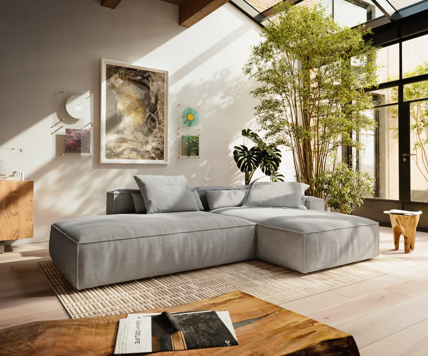 Ecksofa Freestyle Cozy 310x200 cm Strukturstoff Soft Grau
