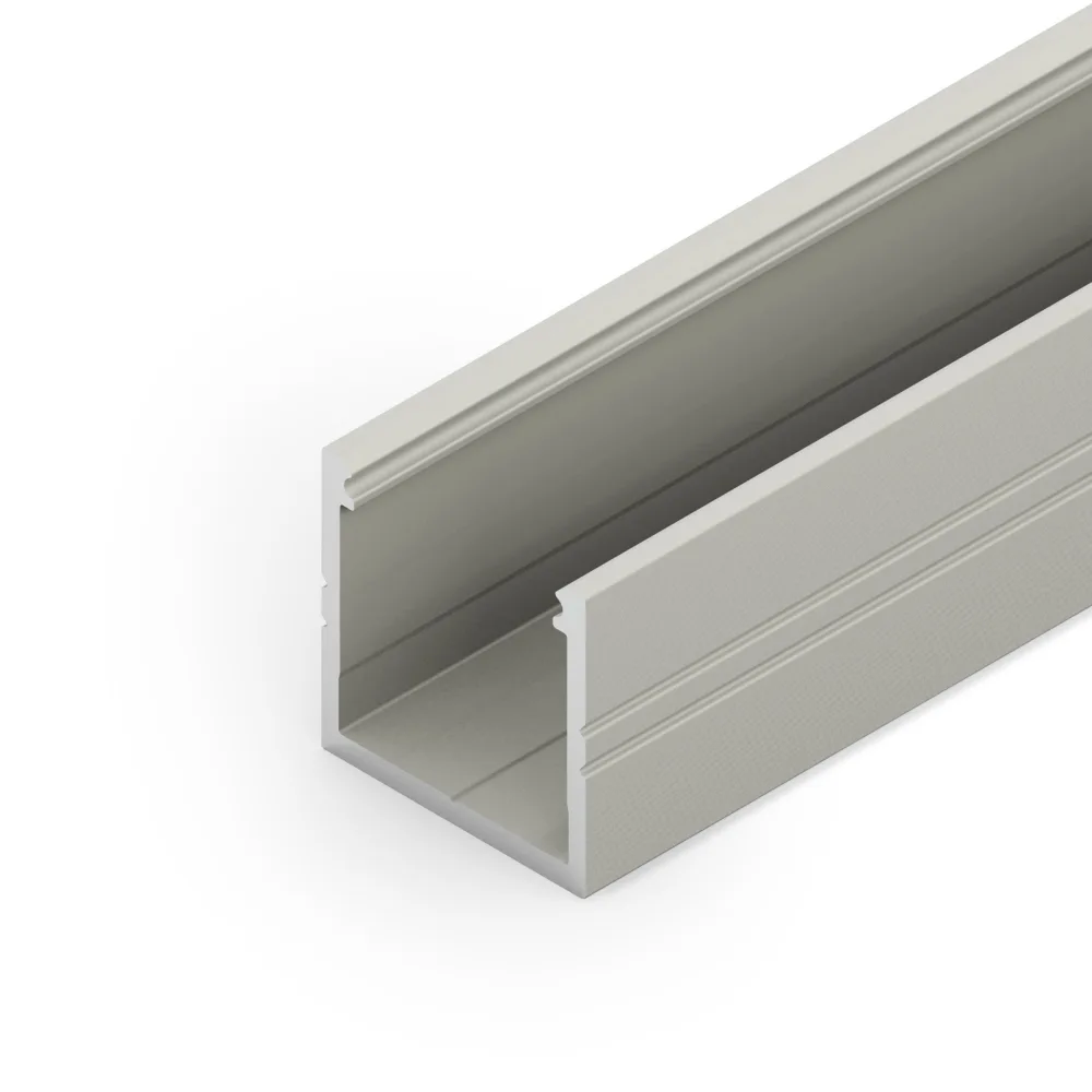 Aluminiumprofil U-profil Semidjup 16,4x18,6mm 3000mm