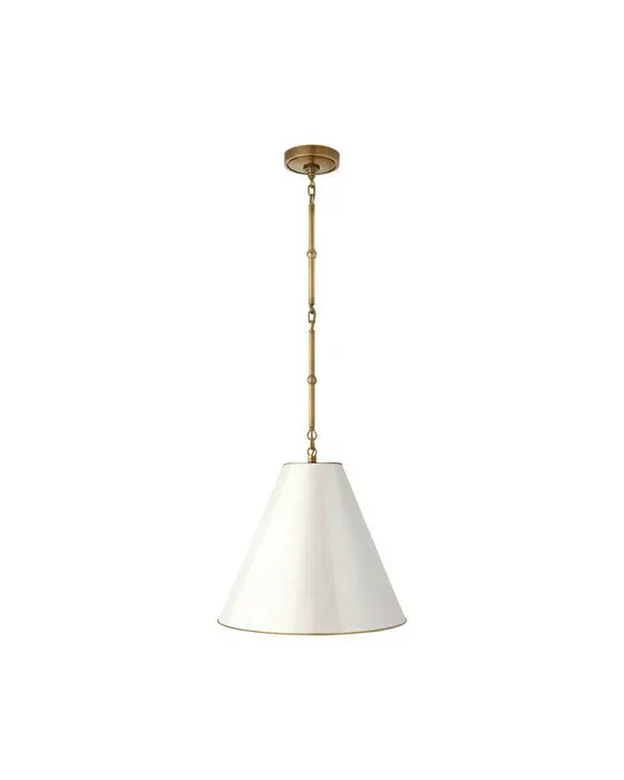 Goodman Hanging Light Antique Brass/Antique White Small