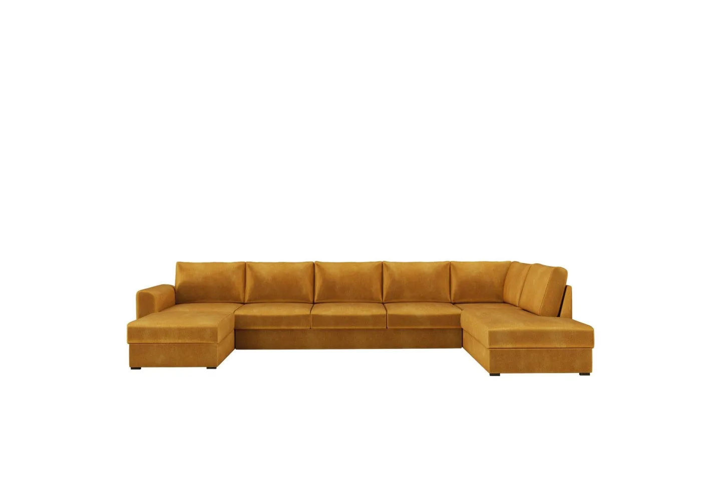 Taberk Soffa med Divan och Schäslong 5-sits - Gul
