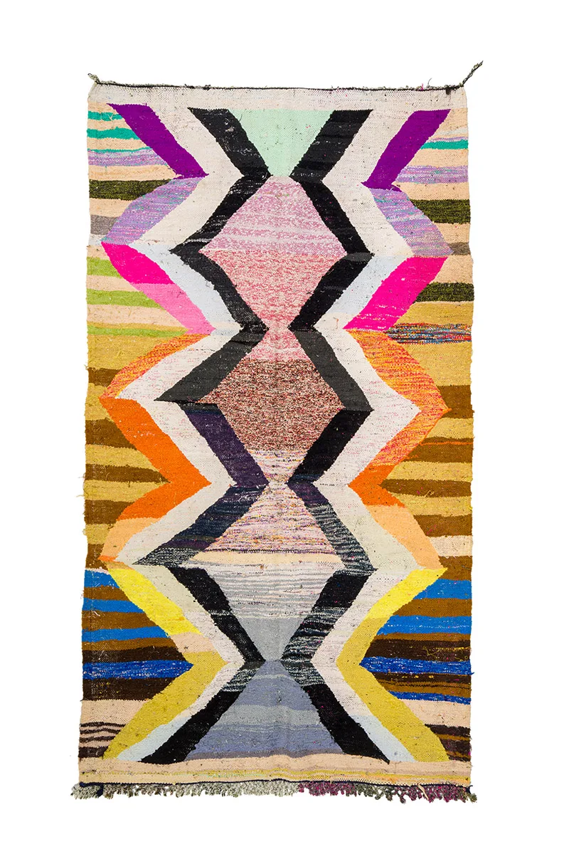 Marokkansk Boucherouite-teppe 155 x 275 cm (Størrelse: 155 x 275 cm)