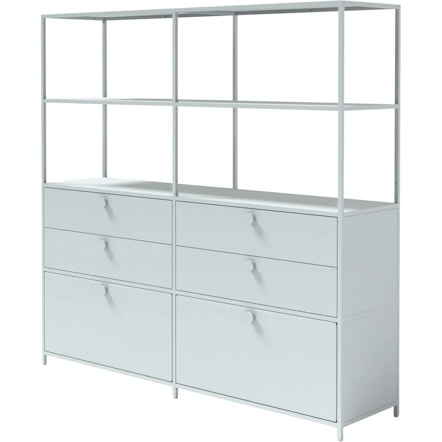 Regal Chloé seidengrau Metall B 160 H 160 cm - Möbel Konfigurator: Traummöbel individuell zusammenstellen