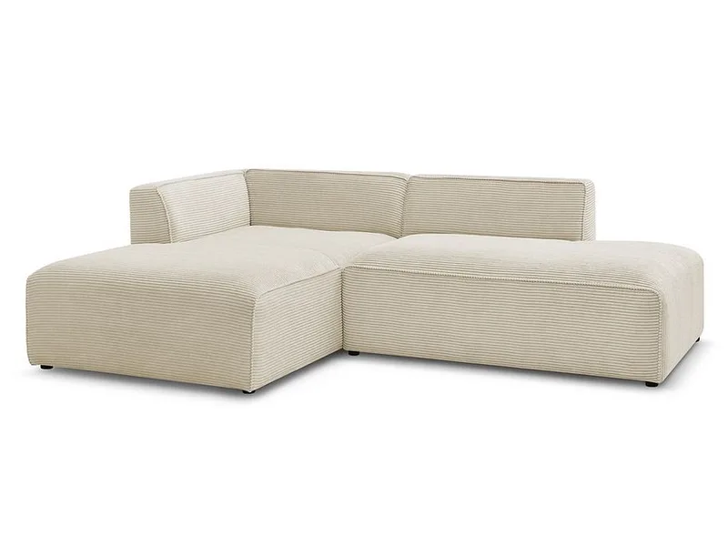 Ecksofa BOBOCHIC MEGEVE Cord-Stoff beige