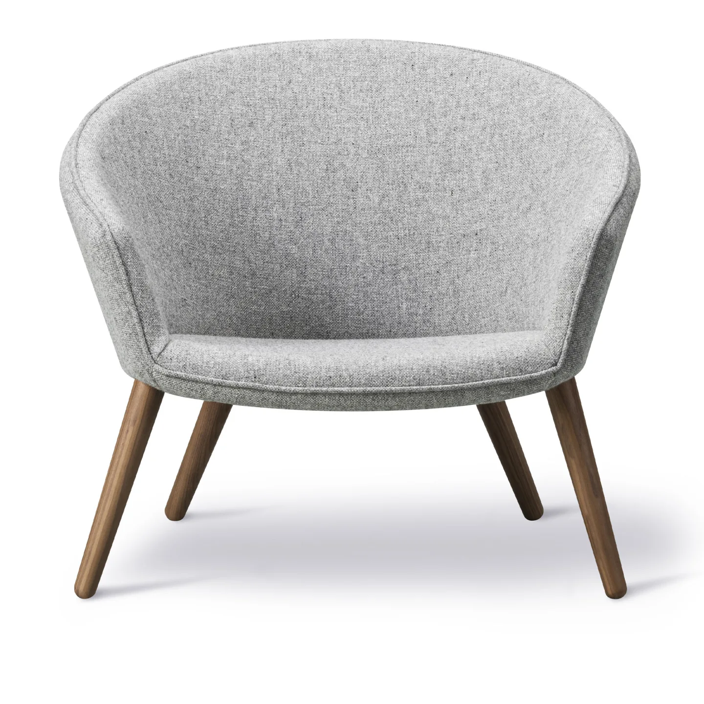 Fredericia Furniture - Ditzel Lounge Chair, Lacquered Walnut, Fabric Cat. 2 Hallingdal 130 - Fåtöljer - Nanna Ditzel - Grå - Trä/Textilmaterial