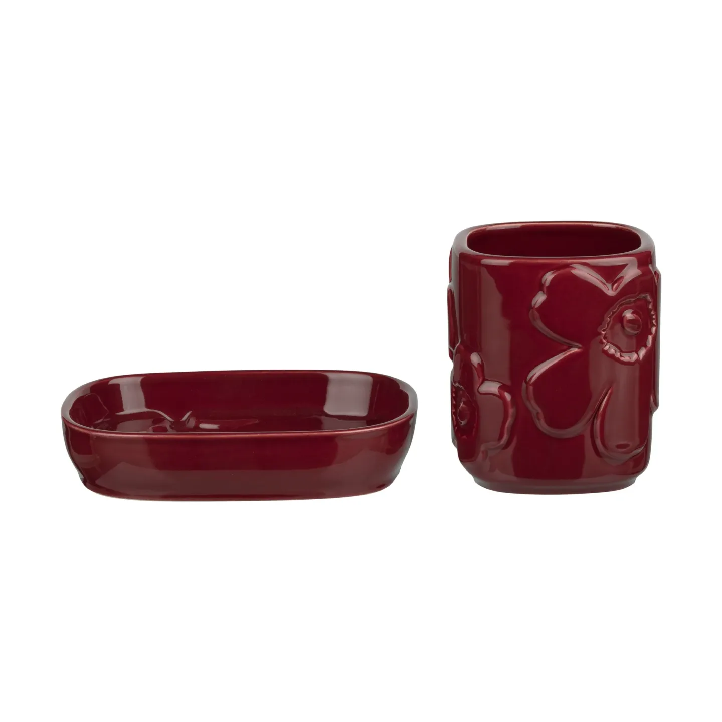 Marimekko Unikko Badezimmer-Set 2-teilig Burgundy