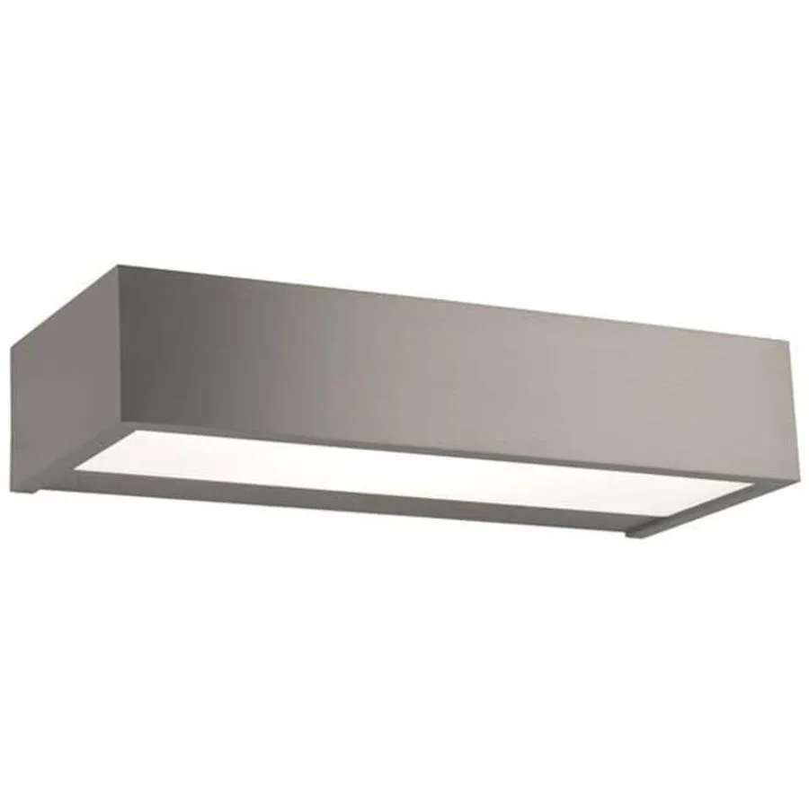 Wandlampe Apollo Grau Metall 30 cm 5 cm - Farbe: Nickel matt - LED - LED Energiesparlampen