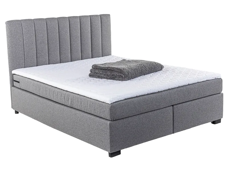Boxspringbett ARNEN grau 180x200cm halbfest