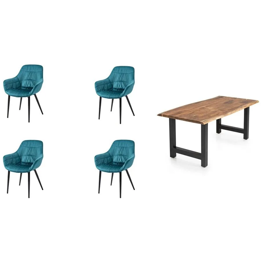 Essgruppe Eats natur Akazie/Samt B 180 T 90 cm 4