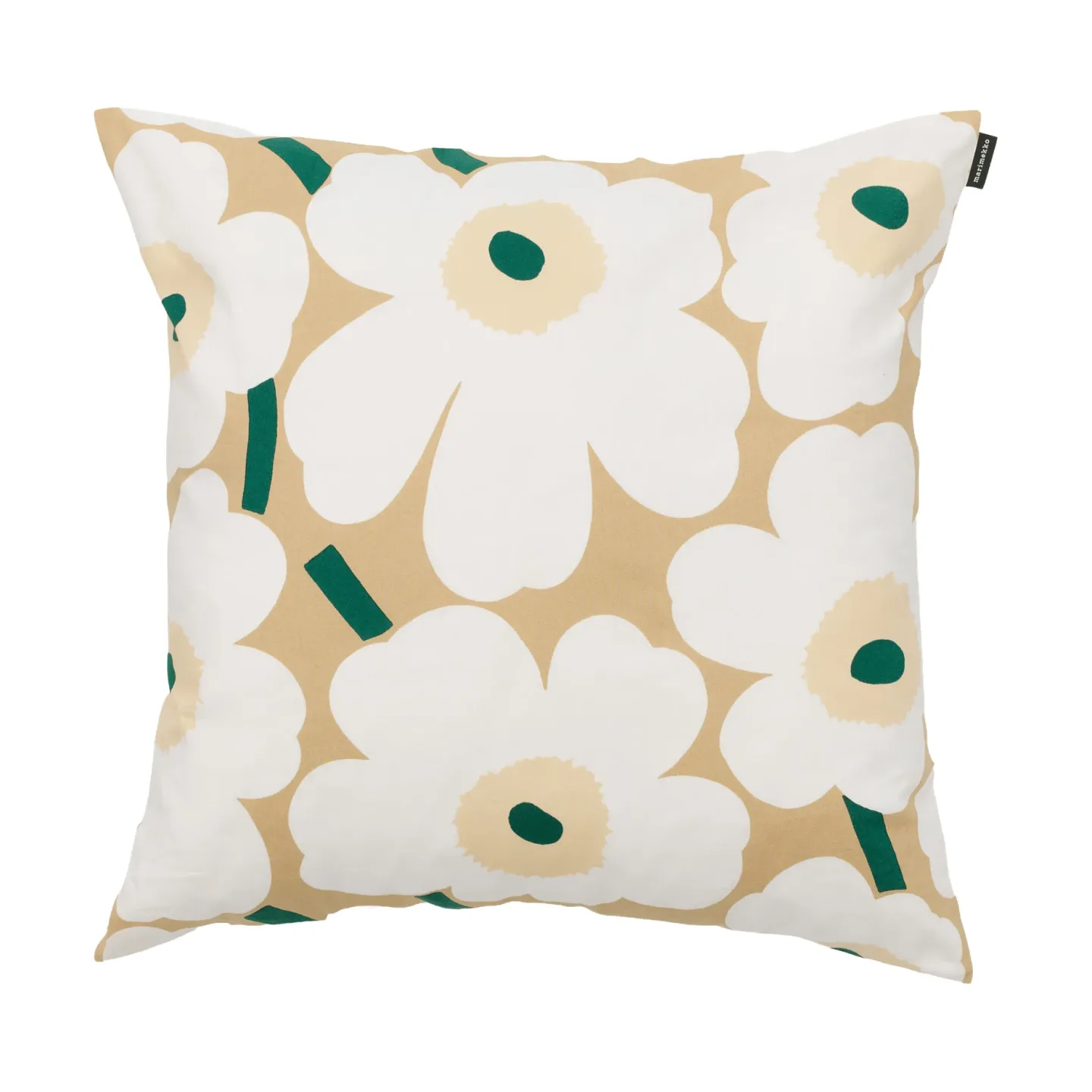 Marimekko Pieni unikko Kissenbezug 50x50 cm Sand-weiß-hay-emerald