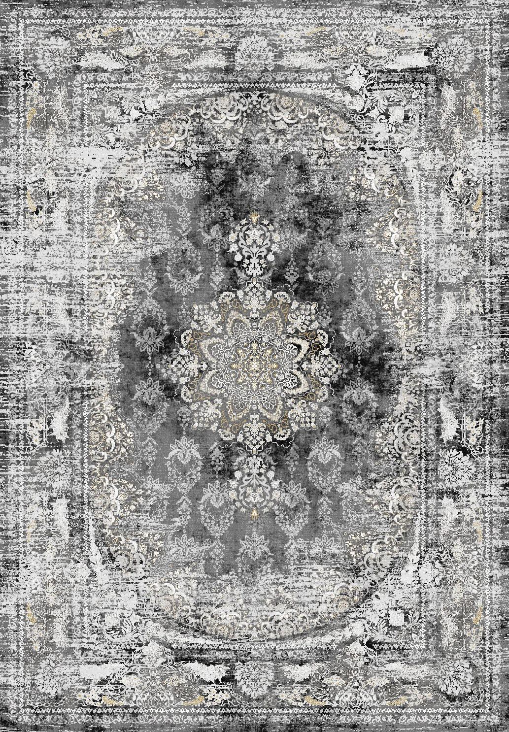 Wilton-teppe - Valeria (svart) (Størrelse: 200 x 280 cm)