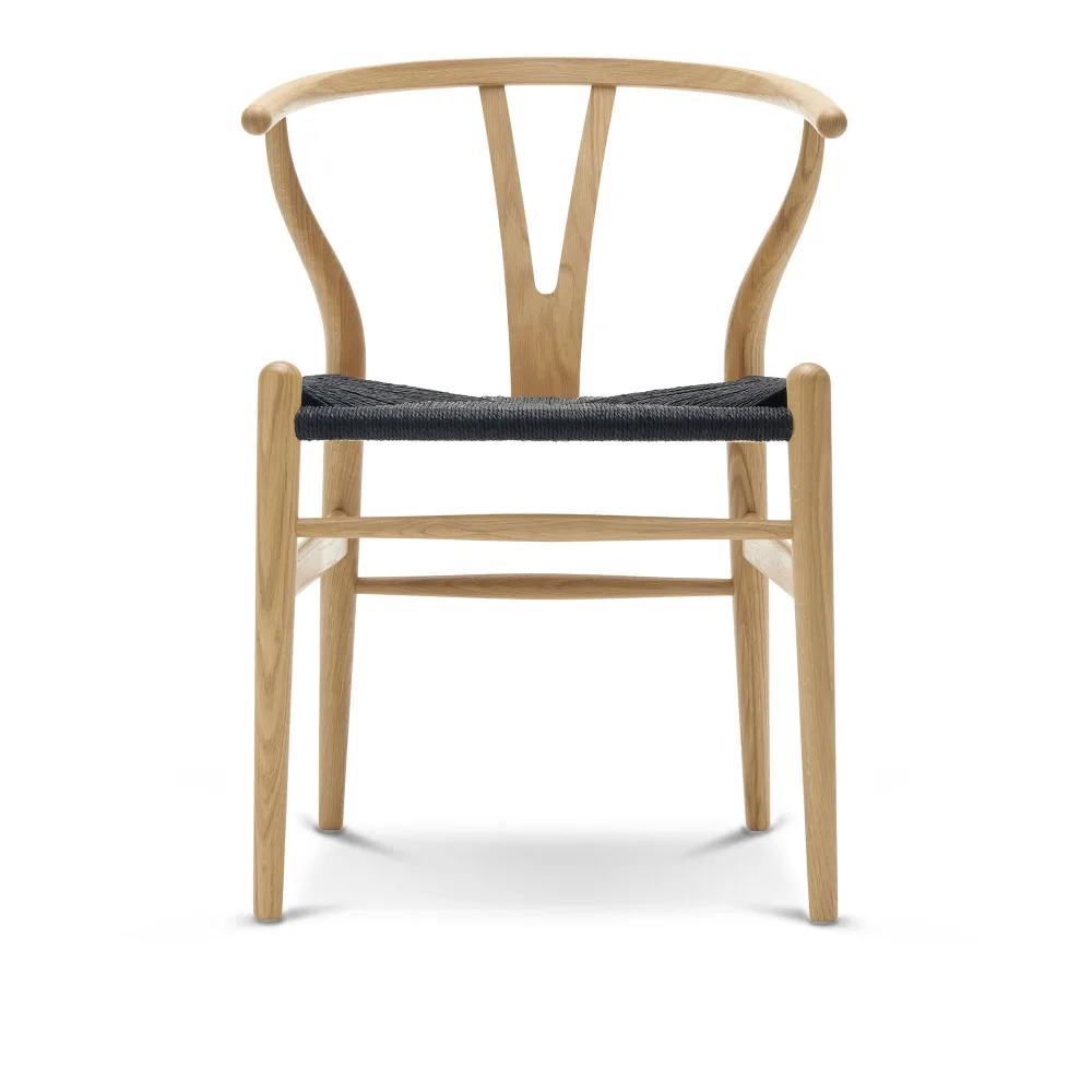 Carl Hansen - CH24 Y-Stolen Ek/ Snöre Svart Tvålbehandlad - Matstolar - Hans J. Wegner - Träfärgad - Papper/Trä