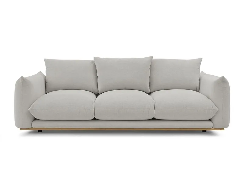 3er Sofa BOBOCHIC ERNEST Stoff hellgrau