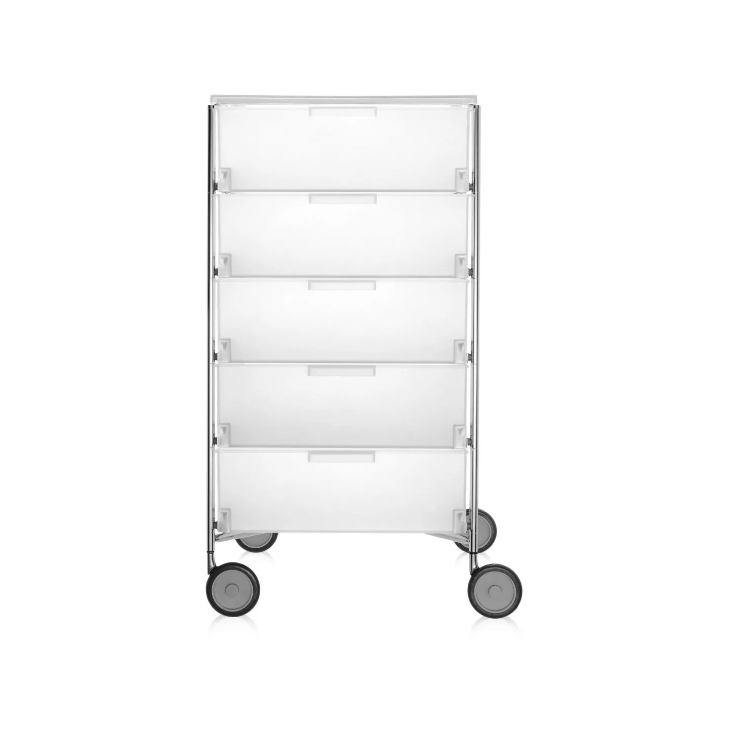 Kartell - Mobil 5 Drawers with Wheels Ice - Hurtsar - Atonio Citterio,Oliver Löw - Vit - Metall/Plast