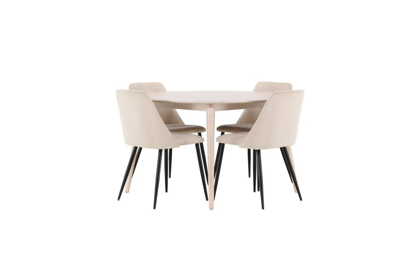 Matgrupp Flora Runt 120 cm Vit med 4st Night Stolar -