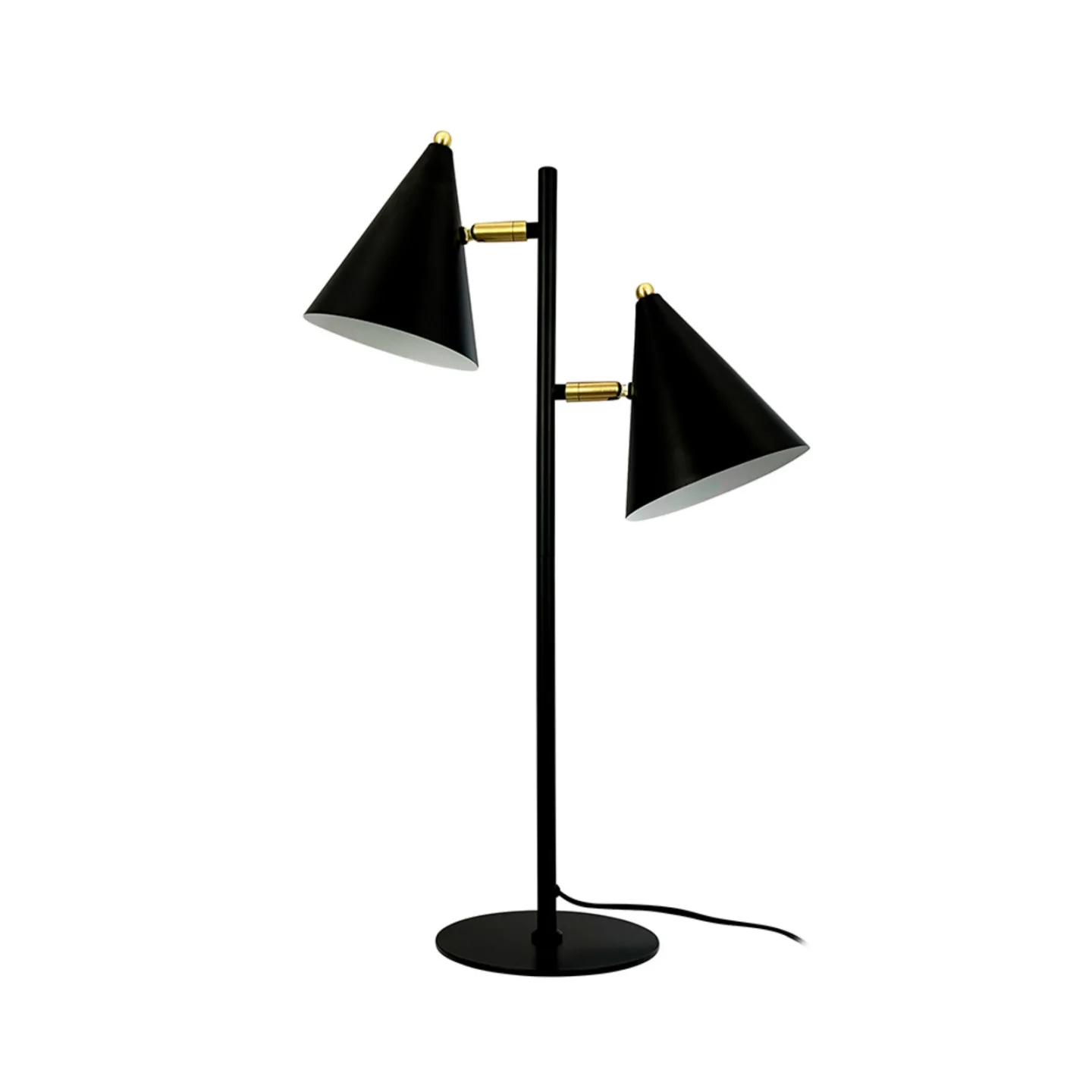 Rouen bordlampe, sort, 2 lyskilder. Højde 64 cm - Dyberg Larsen - Stue - Skandinavisk - Metal - Med flere lyskilder