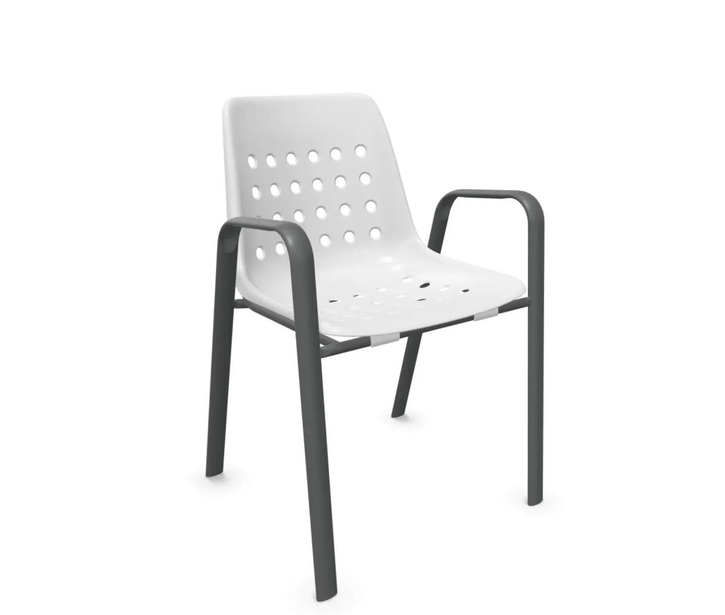 Schaffner Schalen-Stuhl Bermuda mit Armlehne Rundoval Weiss | Schubiger Möbel