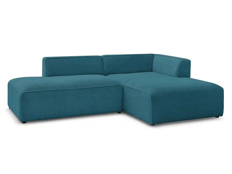 Ecksofa BOBOCHIC MEGEVE Cord-Stoff dunkelblau