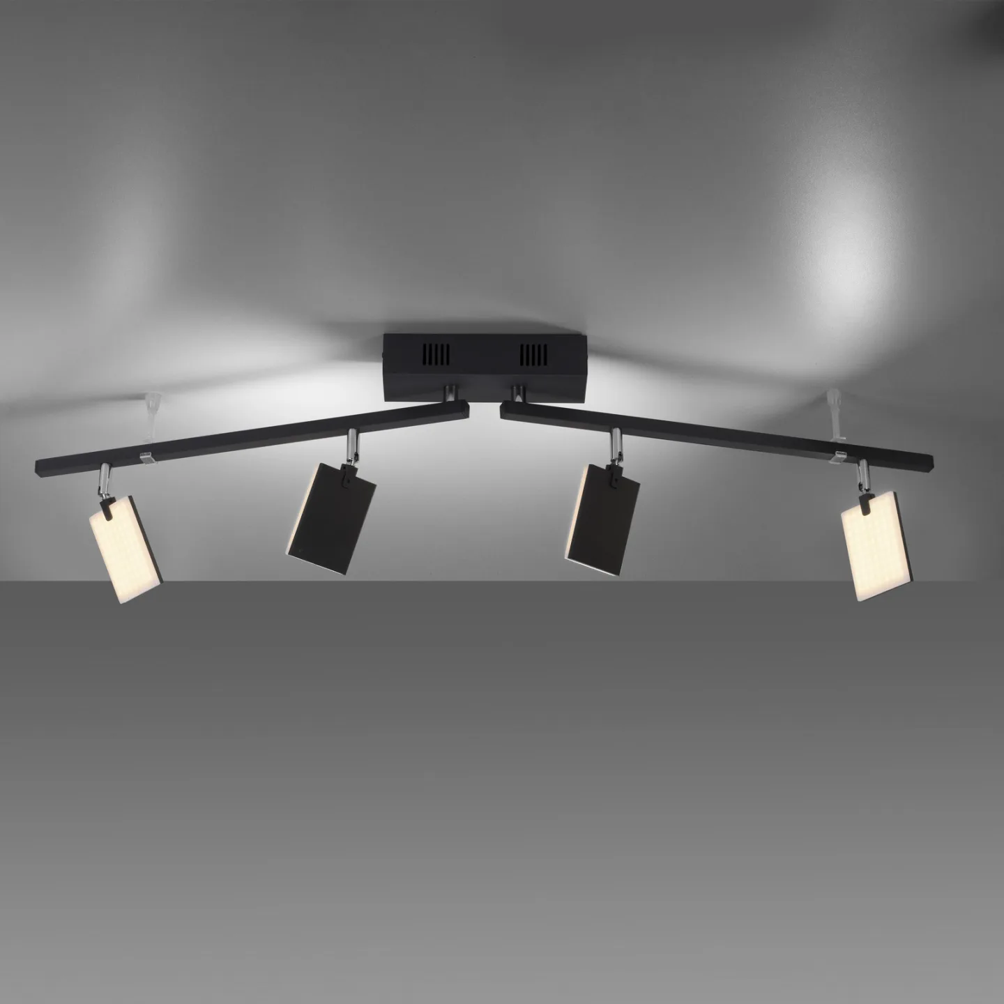 Mira loftlampe, sort perle, 4 lyskilder, fjernbetjening, CCT – PURE - Stue - Moderne - Metal - Med flere lyskilder