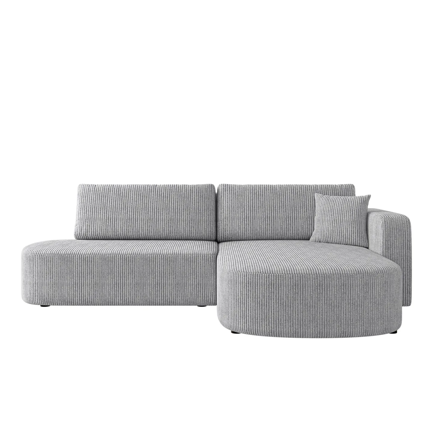 Pryda 4-sits Bäddsoffa divan höger med förvaring - grå