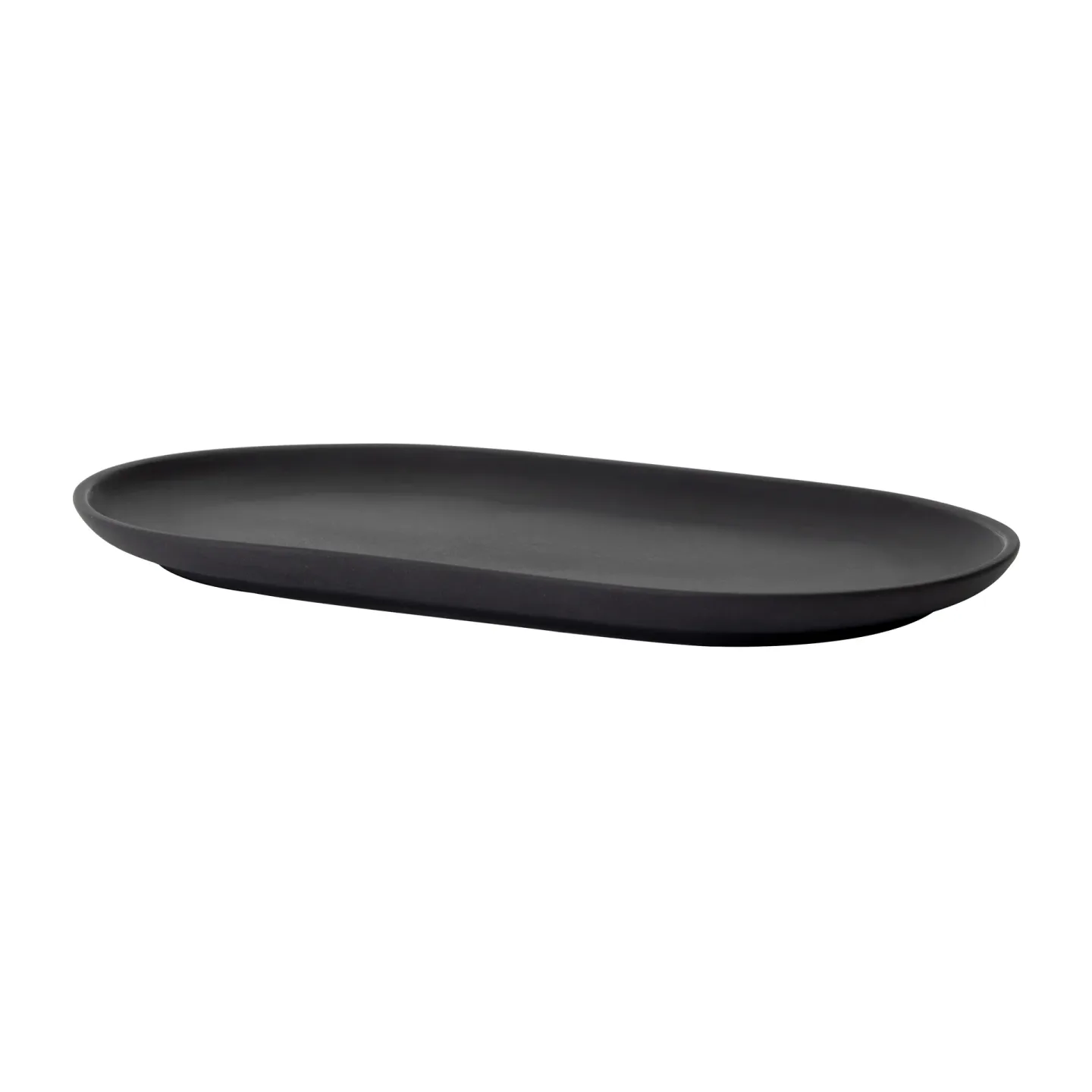 Design House Stockholm Sand Teller oval 12,5 x 20cm Black clay