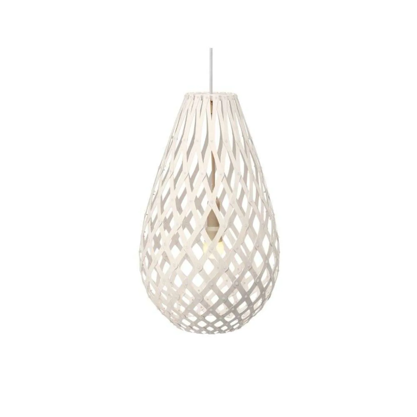 Koura Pendel H75 Hvit 2 Sider - David Trubridge - Stue - Bambus