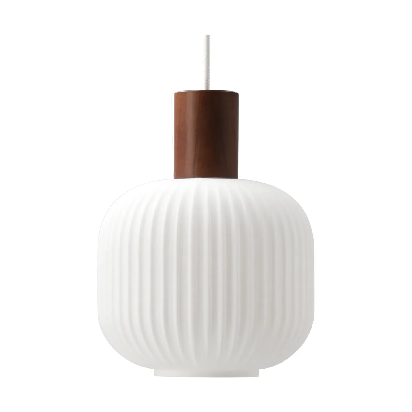 Scandi Living Fair Deckenleuchte Ø20cm Frostglas-dunkel gebeizte Esche