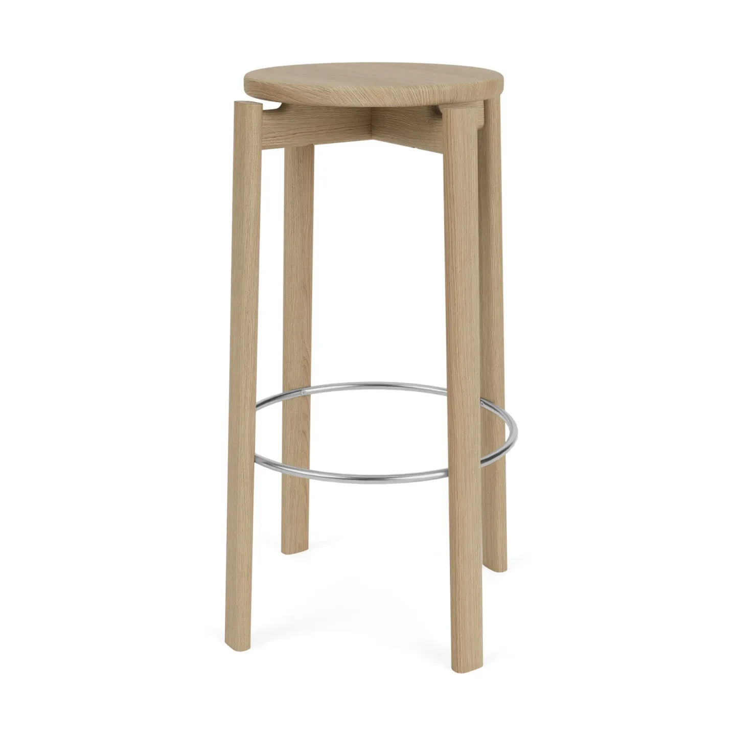 Audo Copenhagen Passage Barhocker Eiche-Edelstahl, 75 cm
