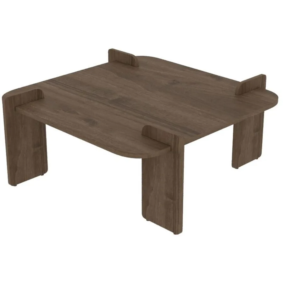 Salontisch Georis Nussbaum 100% Melaminbeschichtete Kiefer B 90 T 90 cm