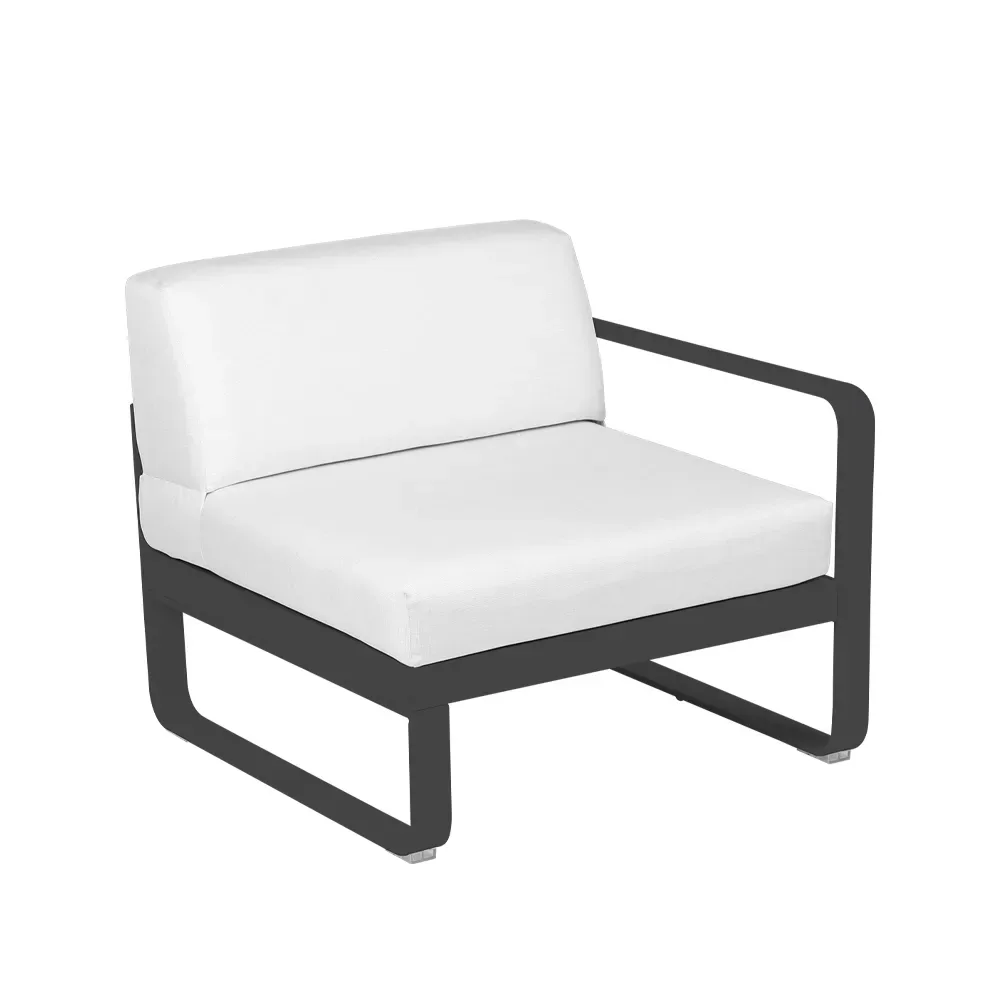 Fermob Bellevie Right modulsoffa Anthracite (grå), off-white dyna, 1-sits