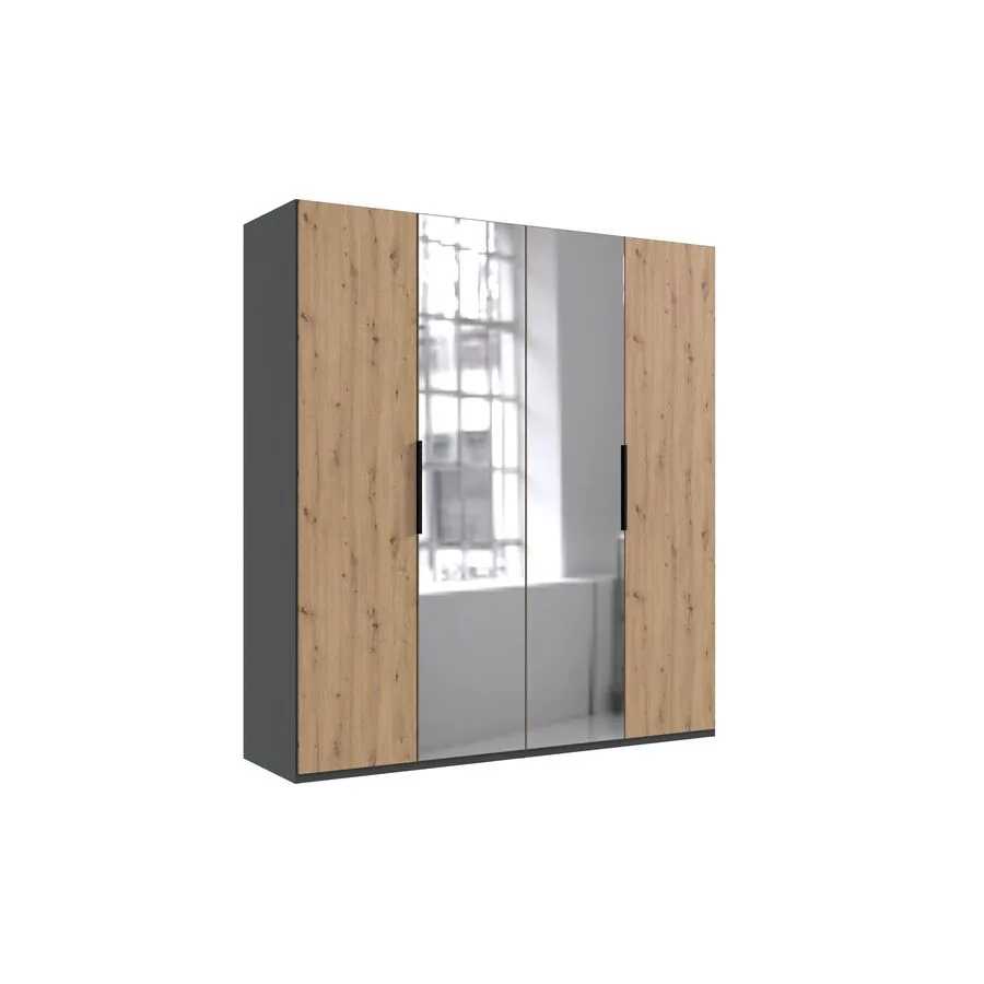 Kleiderschrank Sanko graphit/Eiche Nachbildung Holzwerkstoff B 200 cm