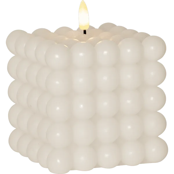 Star Trading - LED Blockljus Flamme Dot - Batteriljus - Vit