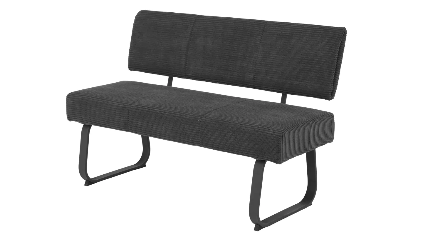 Sitzbank Cordbezug anthrazit 140 cm - OLESSA