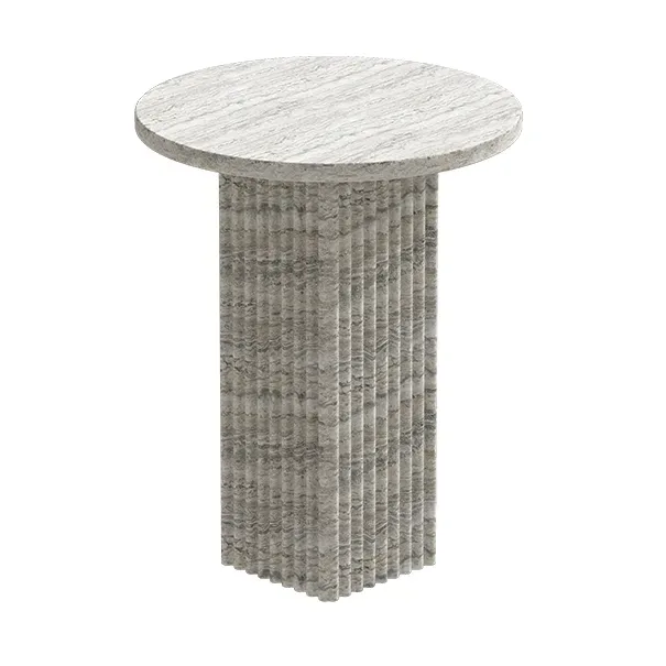 NORR11 Soho Beistelltisch Silver travertin, Ø40x50 cm