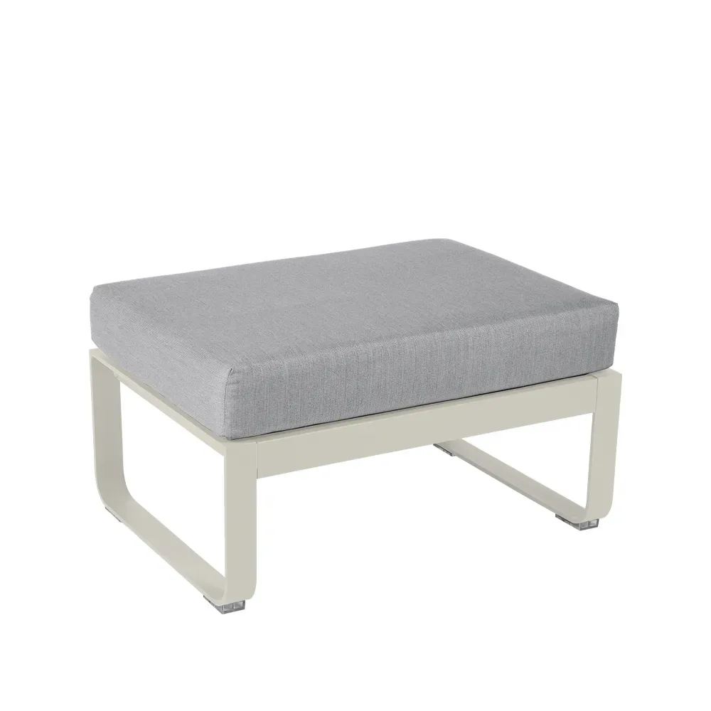 Fermob Bellevie 1-sits fotpall Clay grey (grå), flannel grey dyna