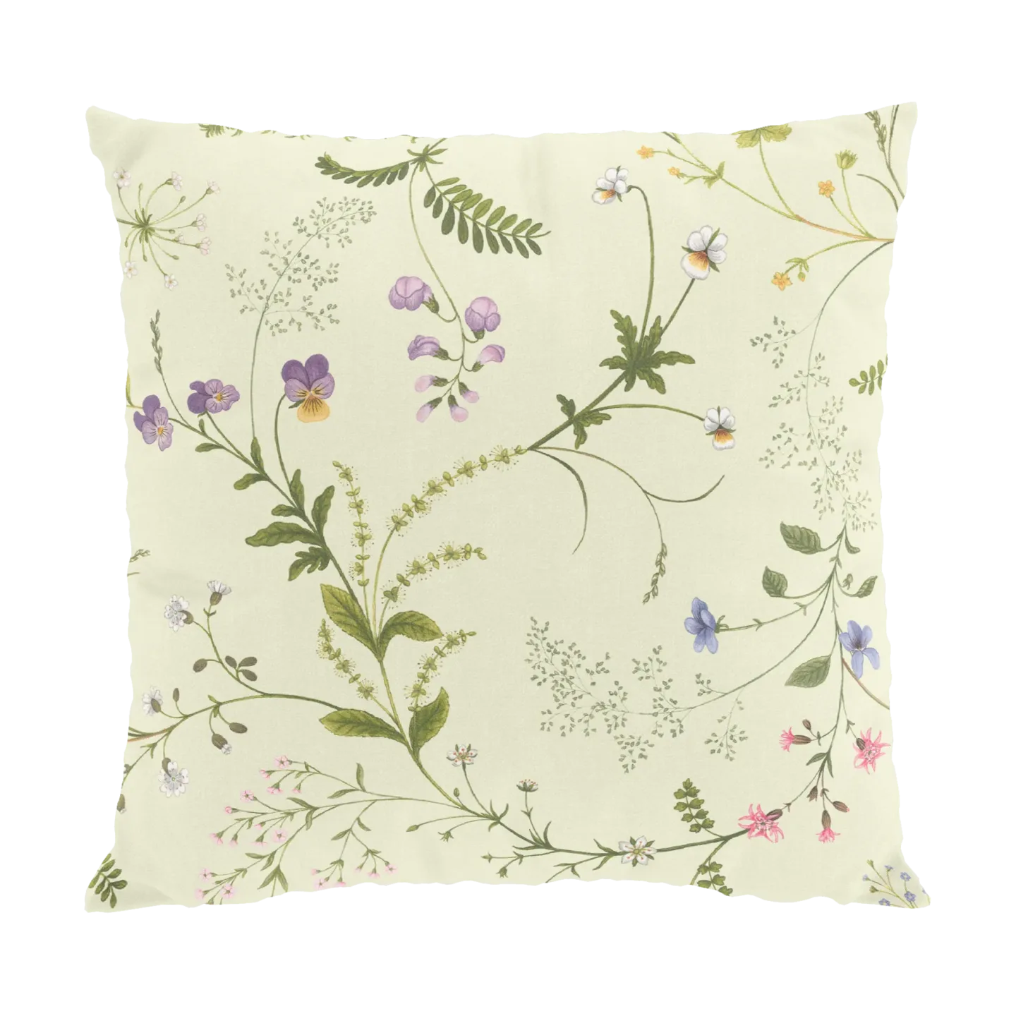 Arvidssons Textil Blomsteryra kuddfodral 47x47 cm Gul