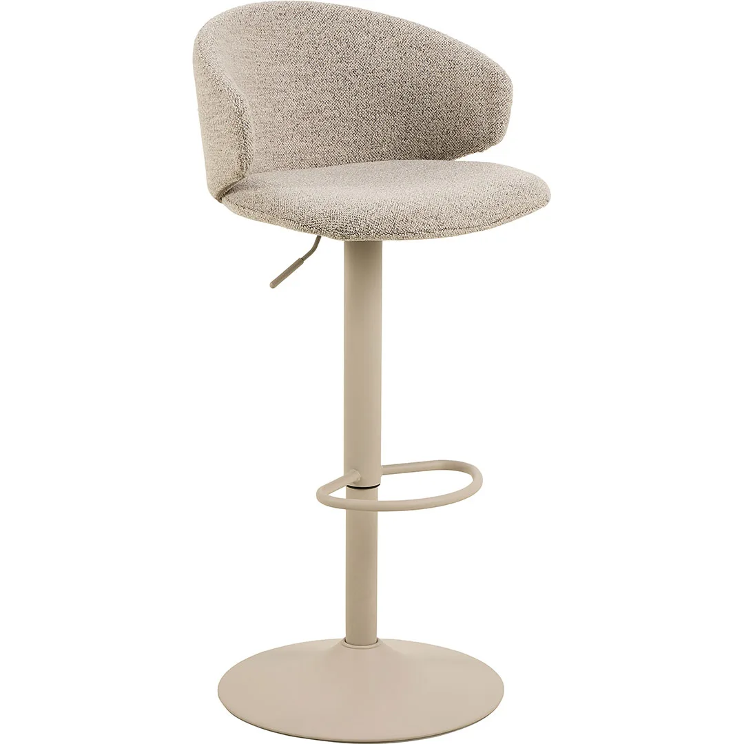 Ella Barhocker Drehfunktion und Gasfeder Bouclé Beige.