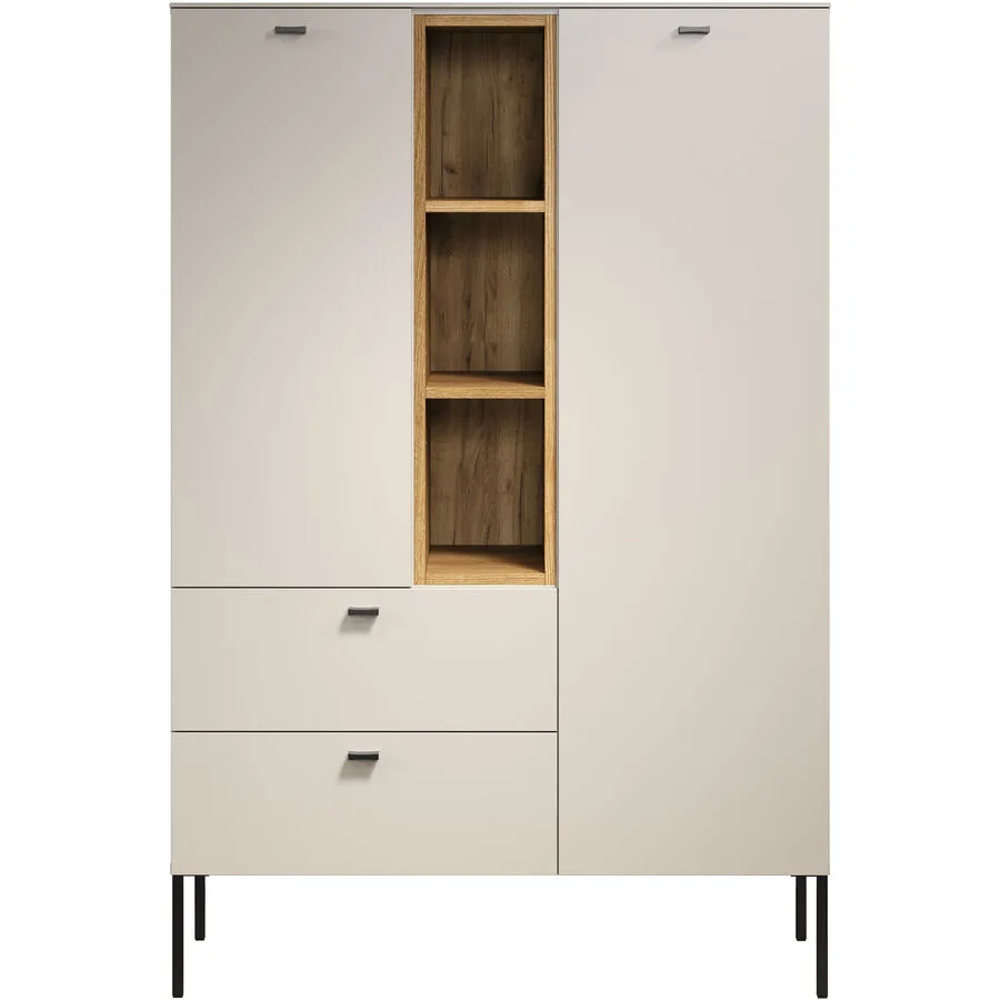 Highboard Hefner graubeige Holzwerkstoff B 93 H 140 cm
