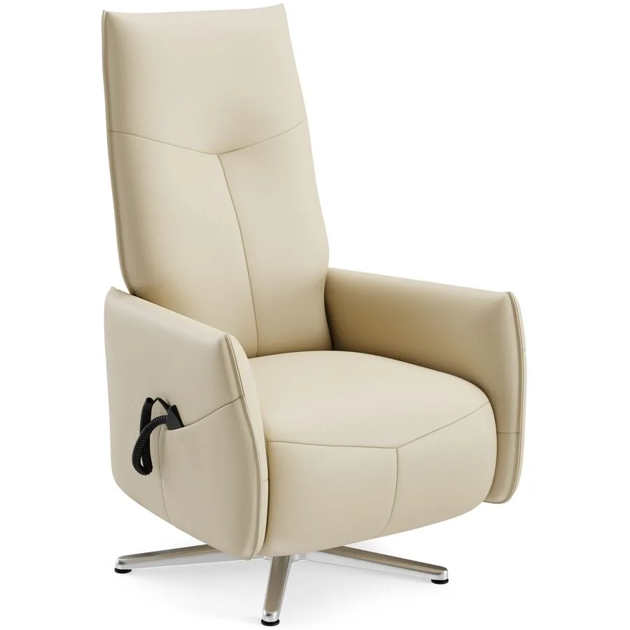 Relaxsessel Jura hellbeige Leder T 161 B 73 H 115 cm - Möbel Konfigurator: Traummöbel individuell zusammenstellen