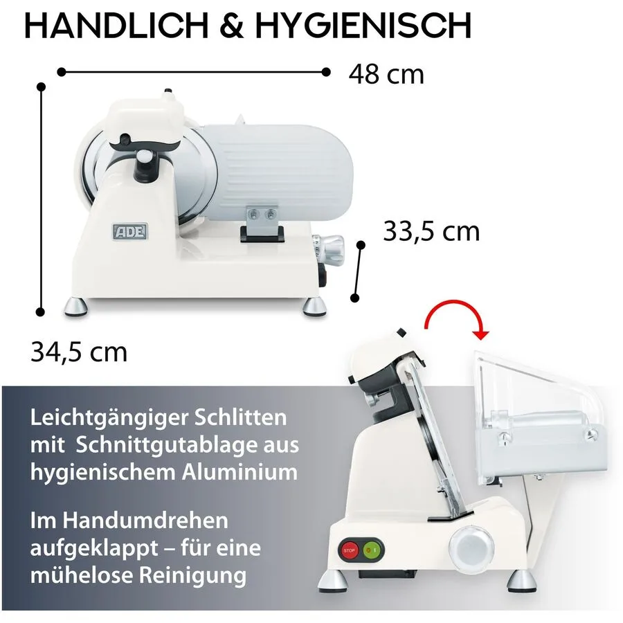 Aufschnittmaschine ADE Grau, Weiss, Weiss 140 W