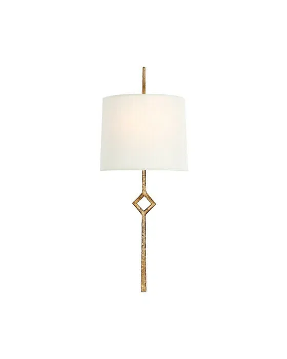 Cranston Sconce Gilded Iron/Linen Small