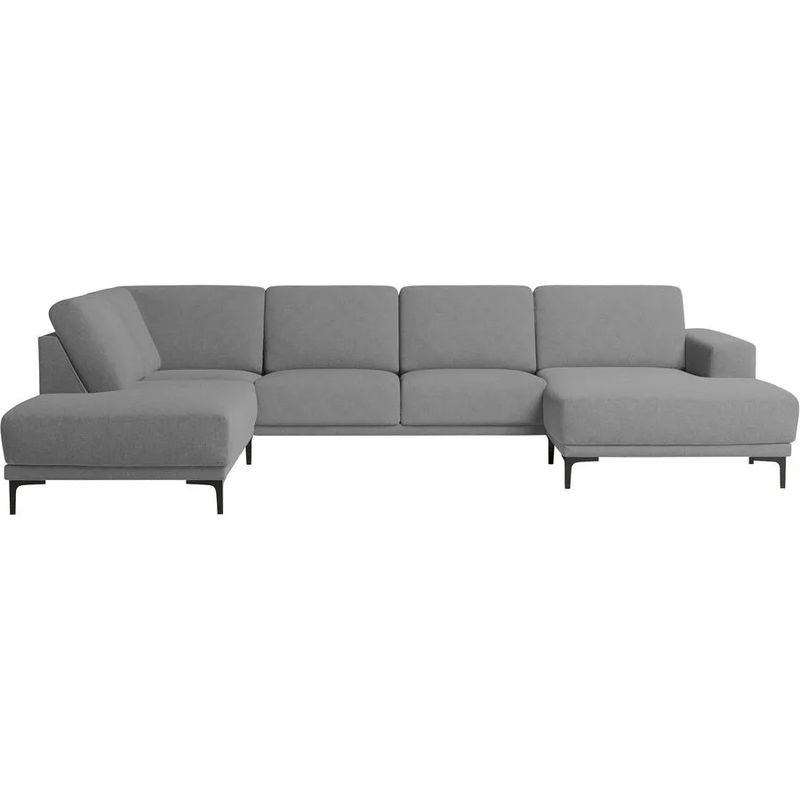 Ecksofa Bivio Rechts Polyester/Polypropylen grau B 345 T 210 cm