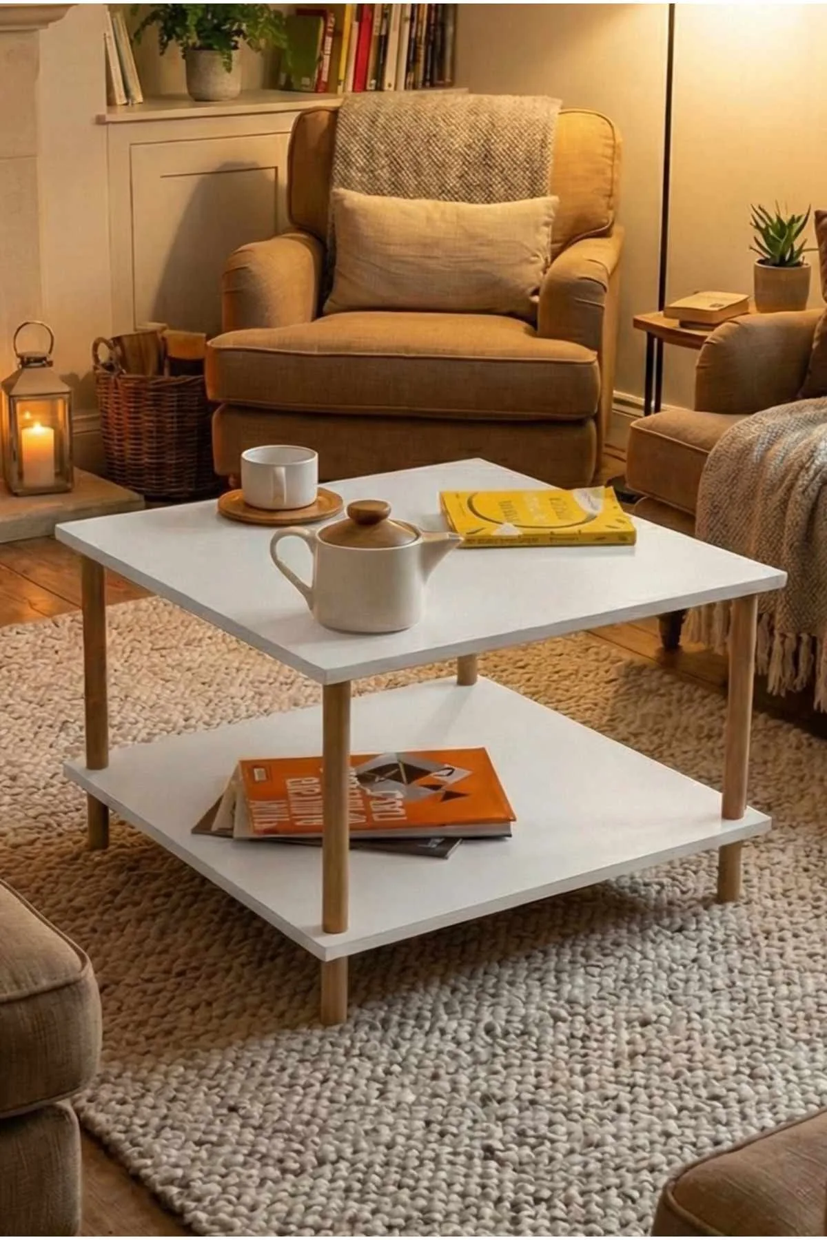 Belvo Soffbord 60x42,5x60 cm - Vit