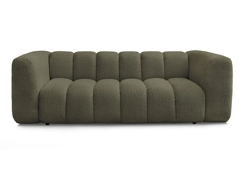 3er Sofa BOBOCHIC TALIA Boucle-Stoff grün