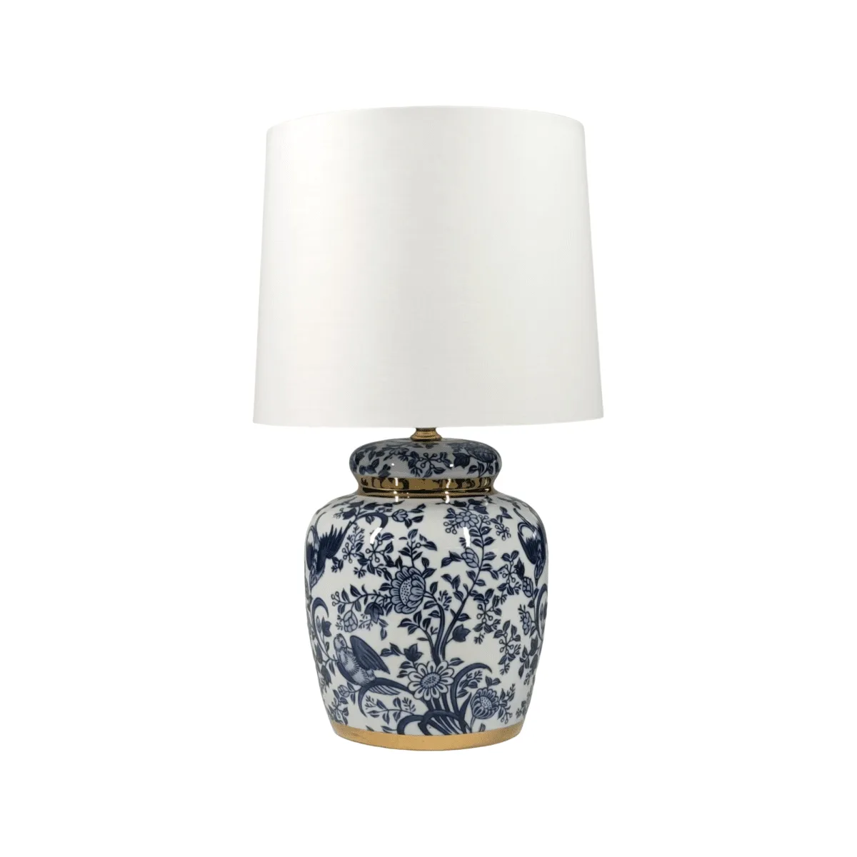 Lampan - Blomstermåla 43cm - Bordslampa - Blå