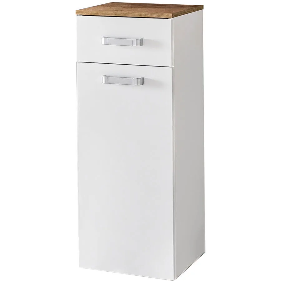 Unterschrank Mable weiss/eiche Holzwerkstoff B 32.7 cm T 35.3 cm H 88.4 cm