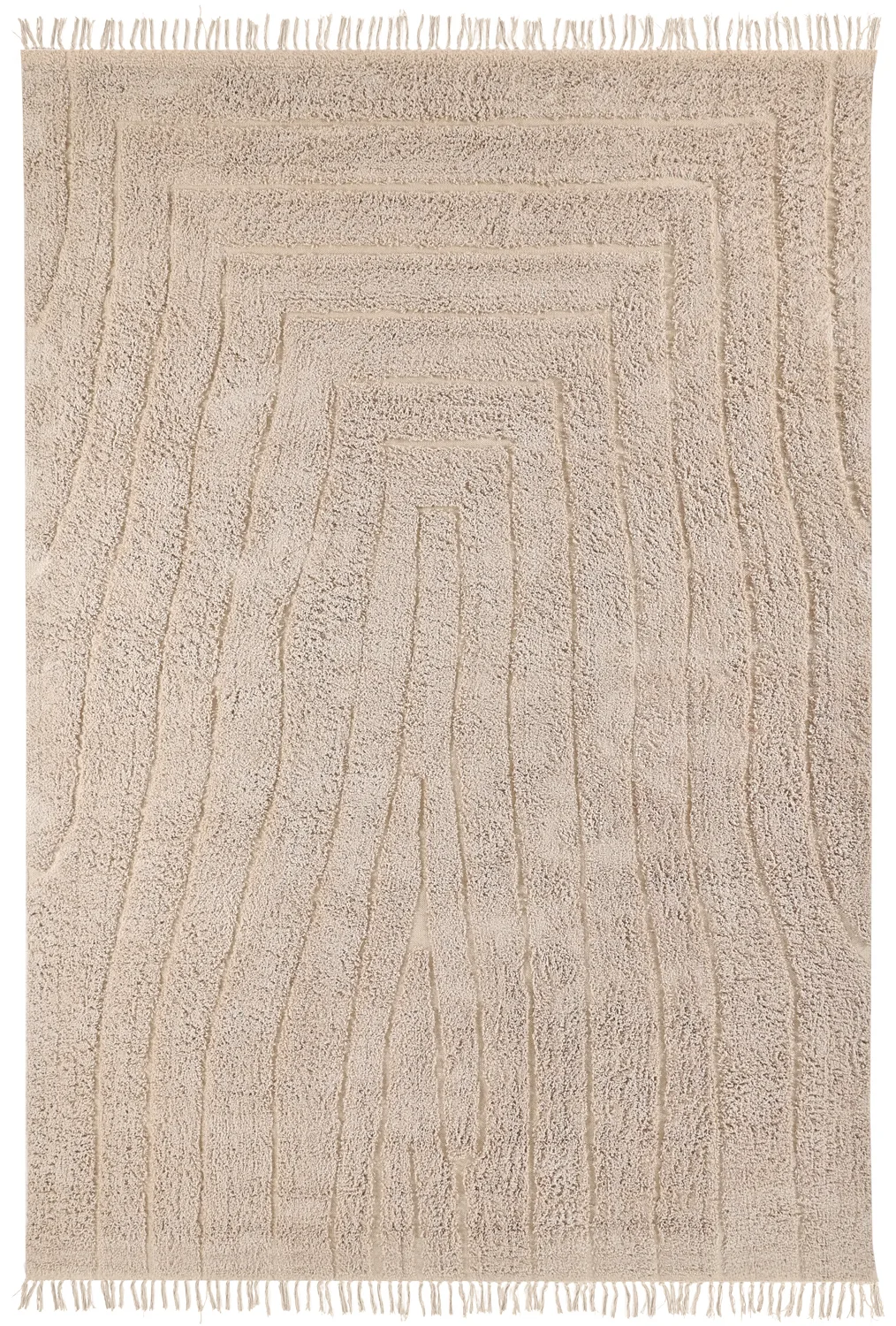 Ryetepper - Farley Natural Cotton Shaggy (beige) (Størrelse: 160 x 230 cm)