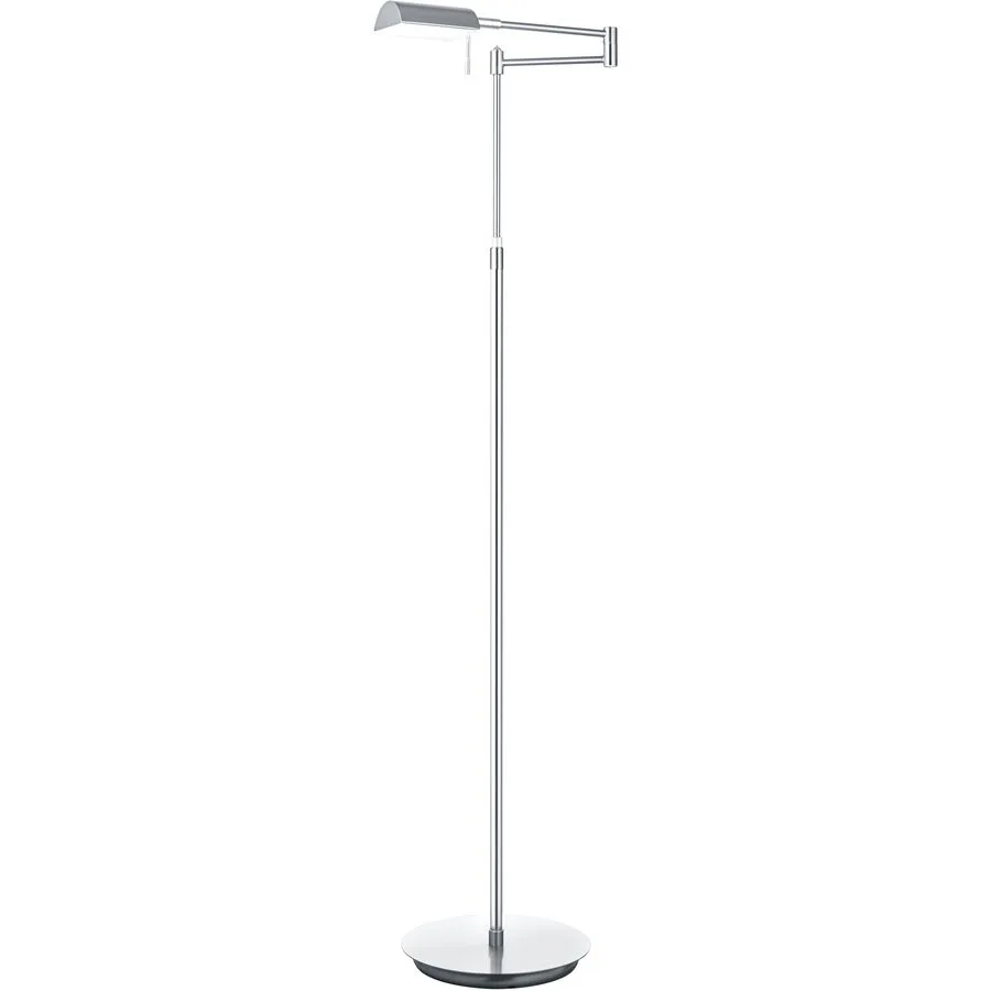 Leselampe Gaio Silber Chrom 26 cm 145 cm Höhenverstellbar (manuell) - Farbe: Nickel matt m. Chrom/weiss - LED - Lichtfarbe: Warmweiss - Material: