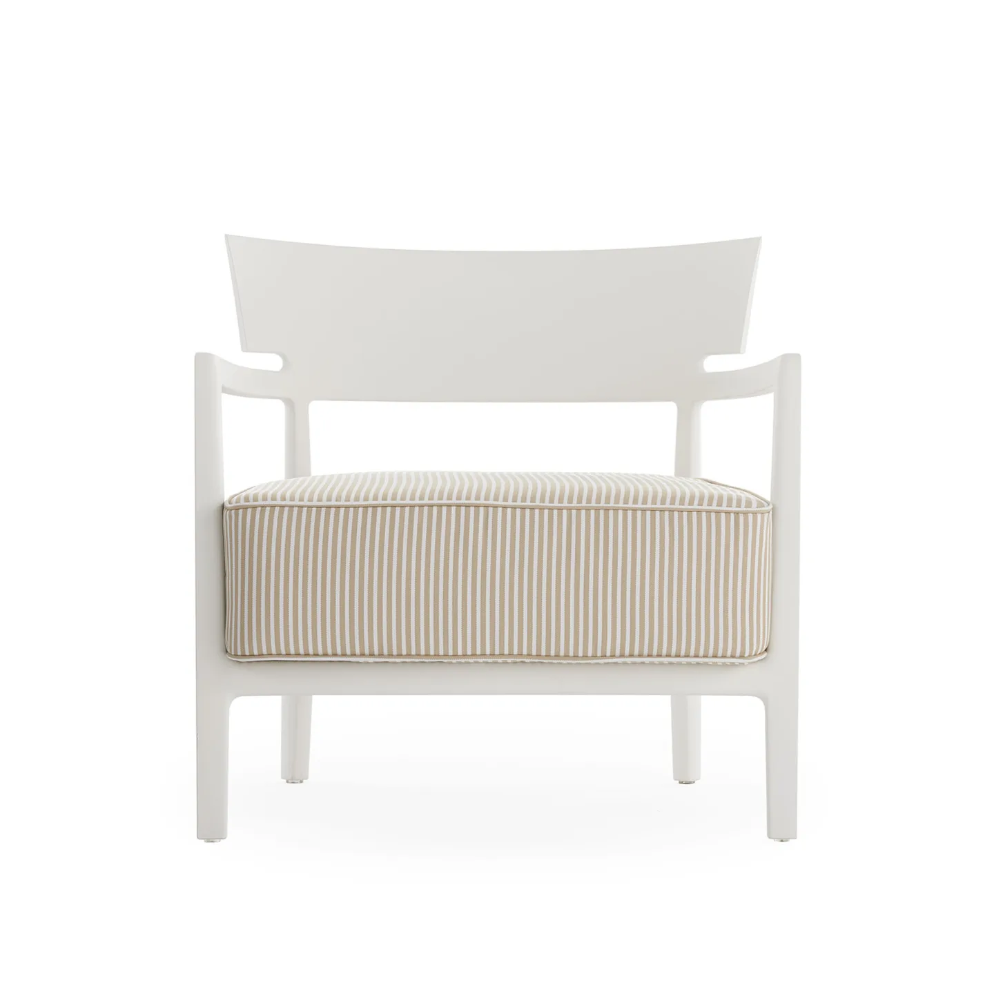 Kartell - Cara Mat Outdoor White/Beige - Fåtöljer utomhus - Philippe Starck - Beige - Textilmaterial/Plast