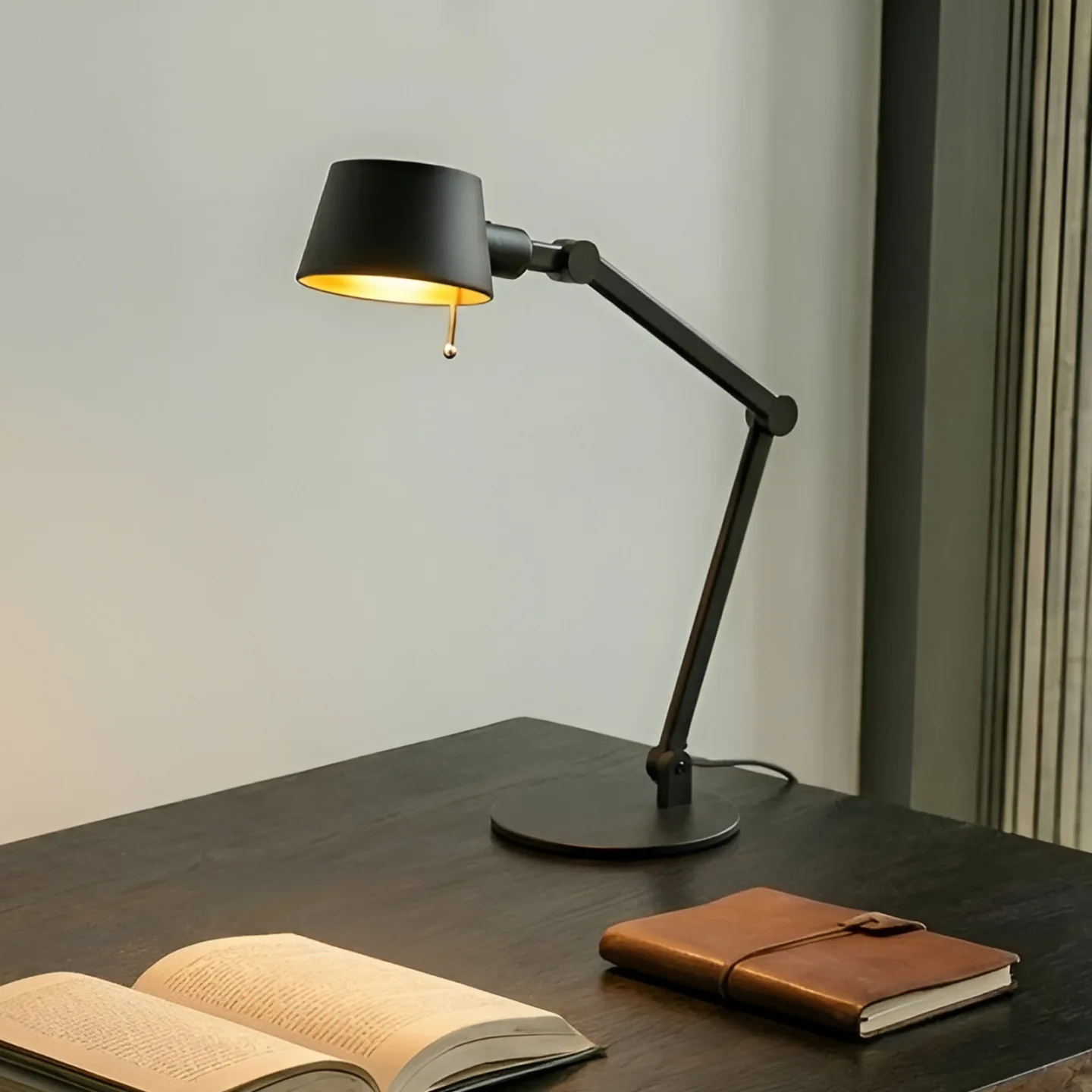 Silka bordlampe Black - Lucande - Kontor / arbejdsværelse - Moderne - Metal - Med én lyskilde